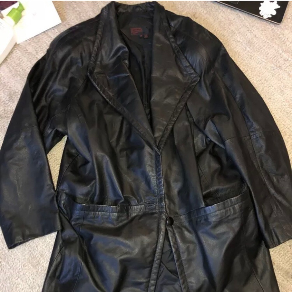 Genuine Leather Jacket Medium - long coat